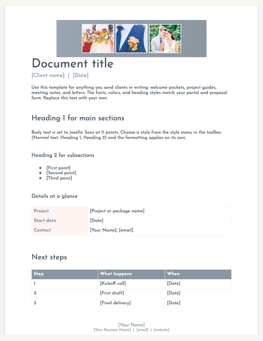 The Hibiscus document template in Google Docs