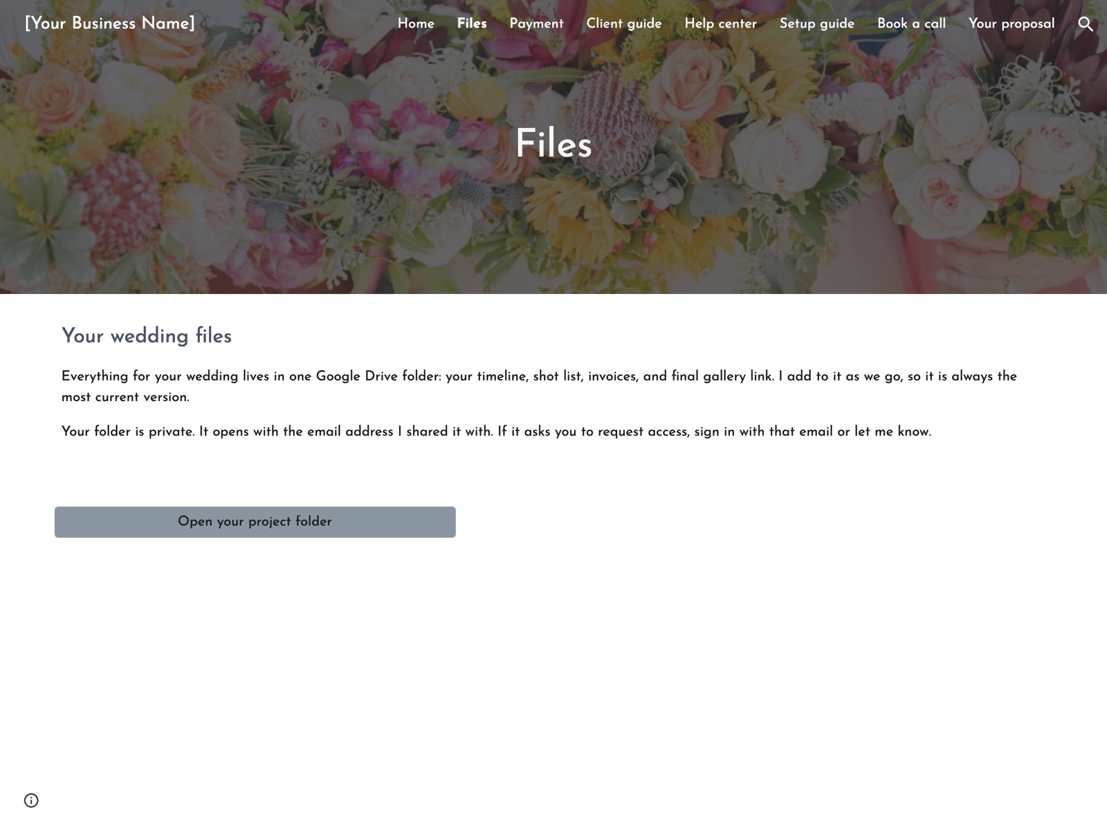 Hibiscus Google Sites portal: Files page