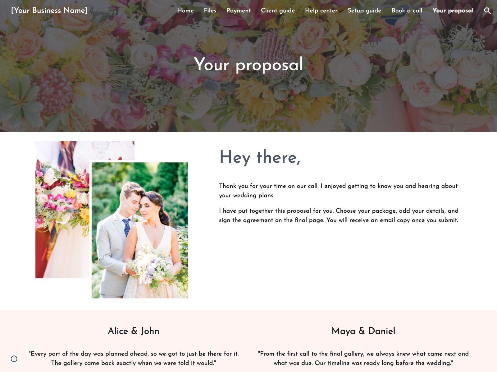 Hibiscus Google Sites portal: Your proposal page