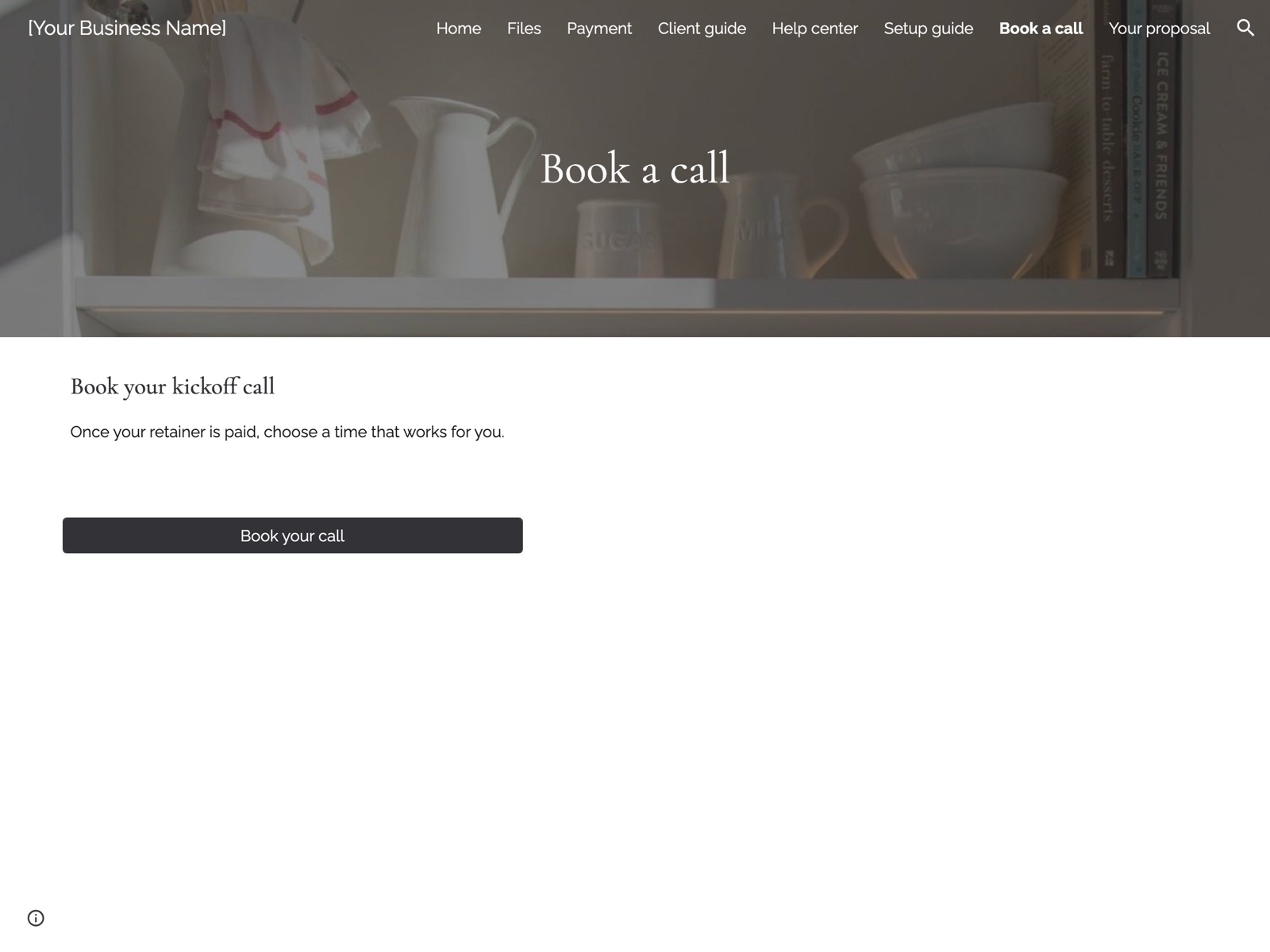 Lotus Google Sites portal: Book a call page