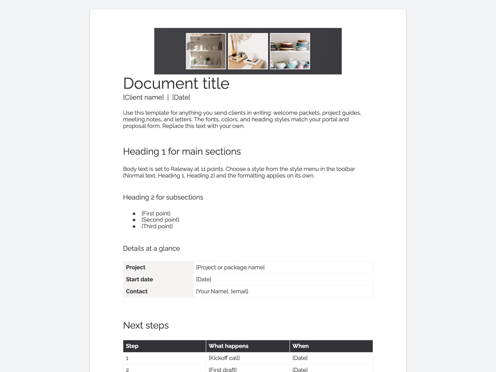 Lotus document template in Google Docs
