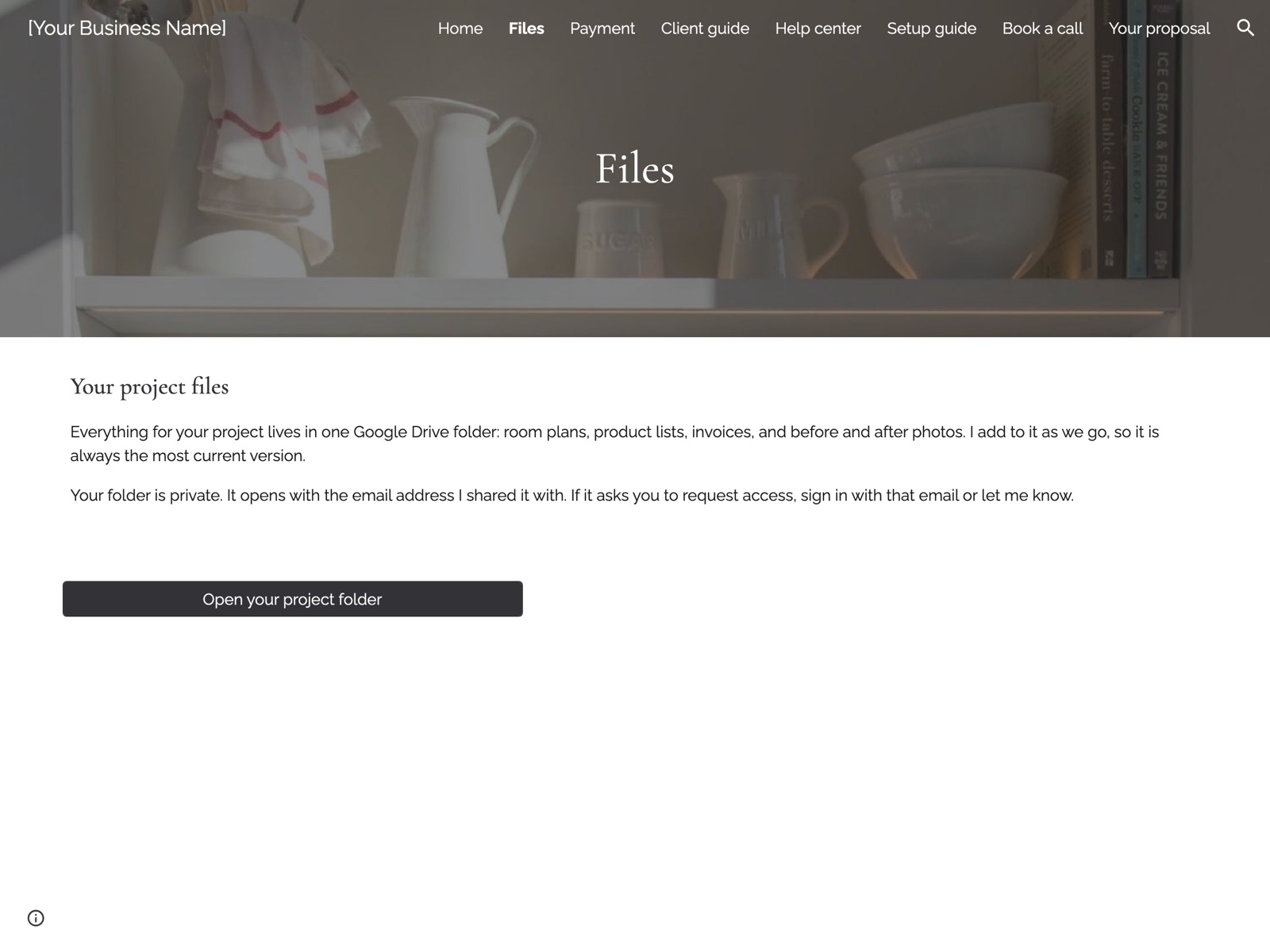 Lotus Google Sites portal: Files page