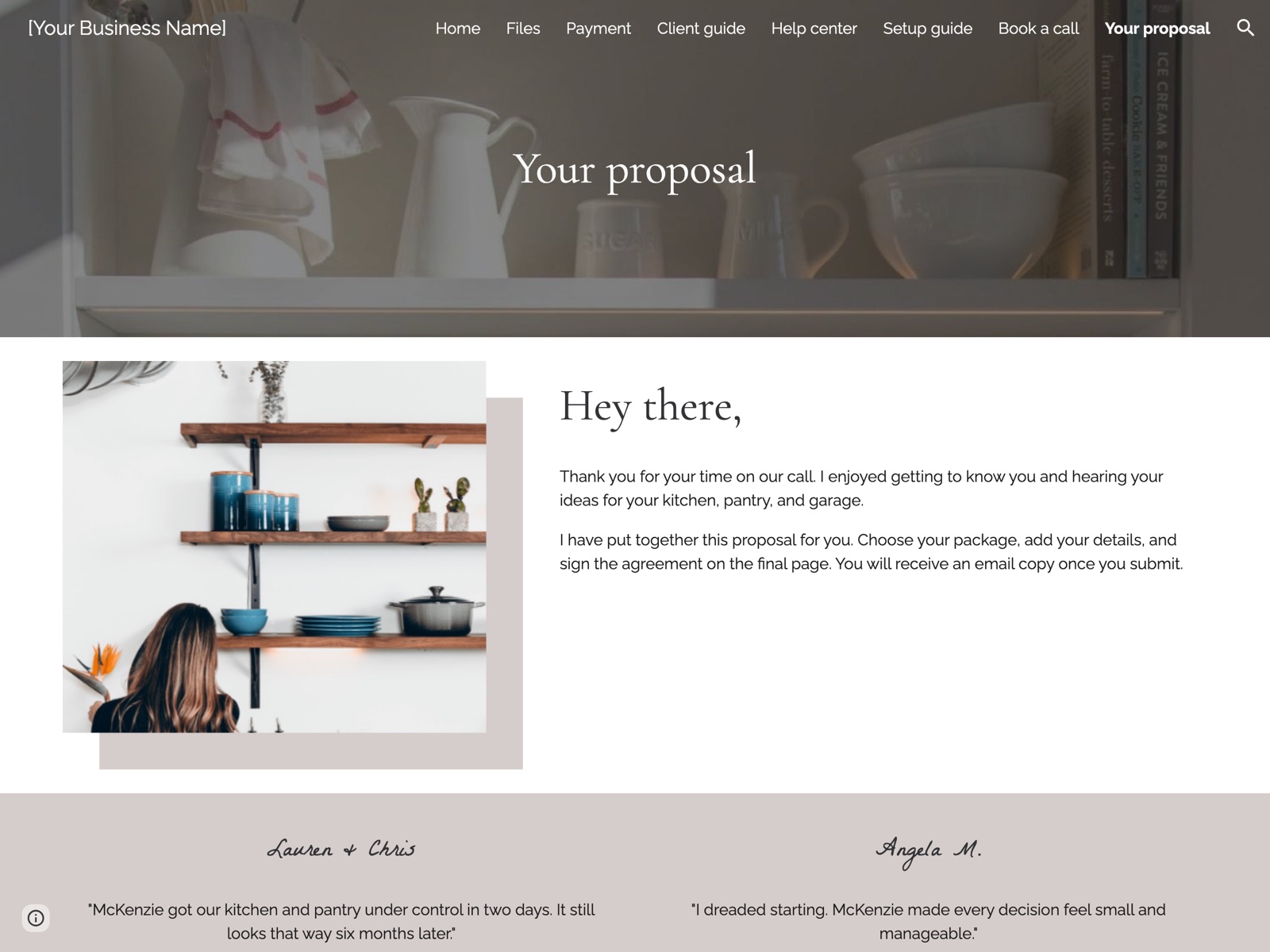 Lotus Google Sites portal: Your proposal page
