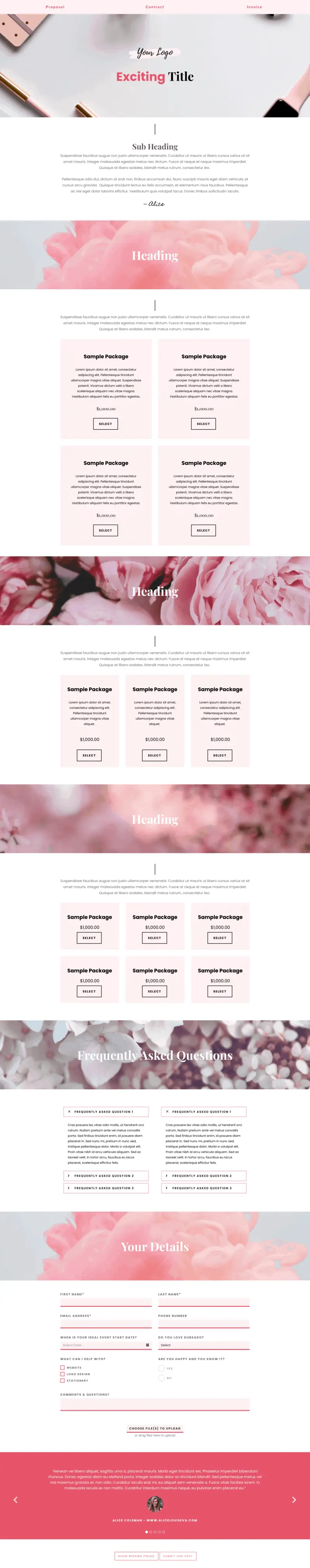 The full Peony proposal form