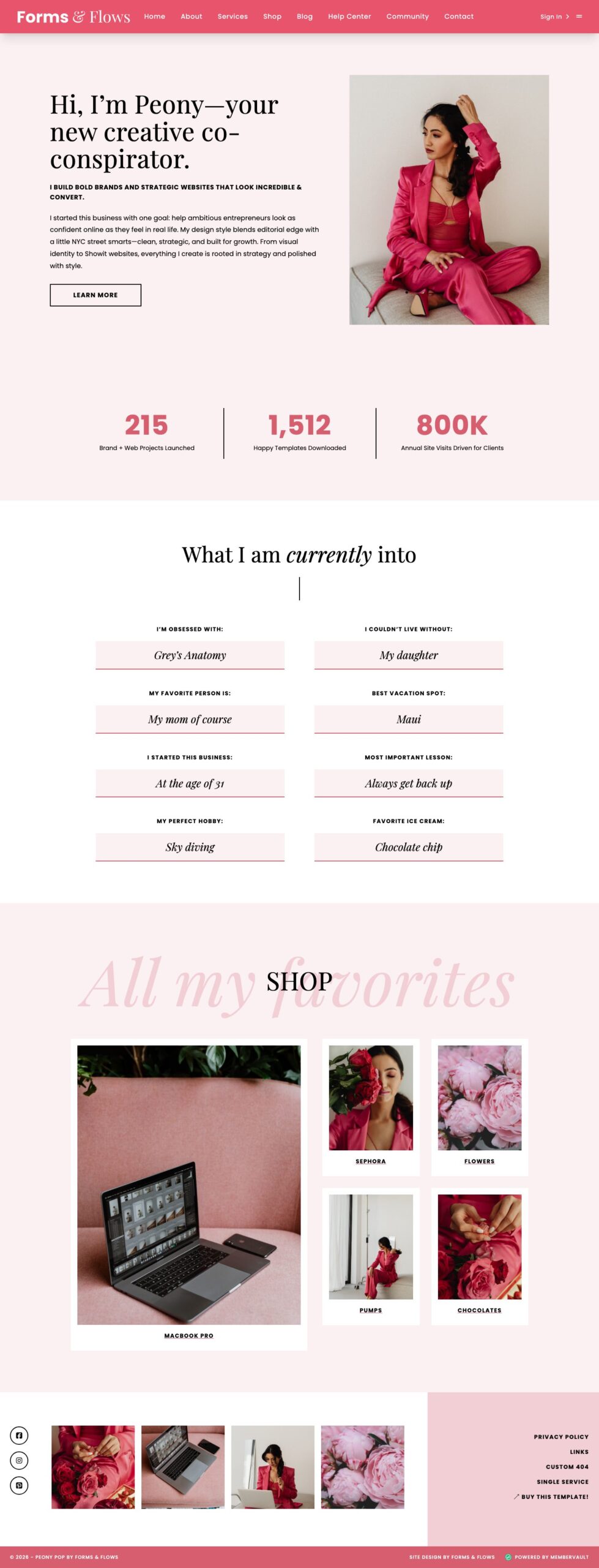 Peony MemberVault template: About page