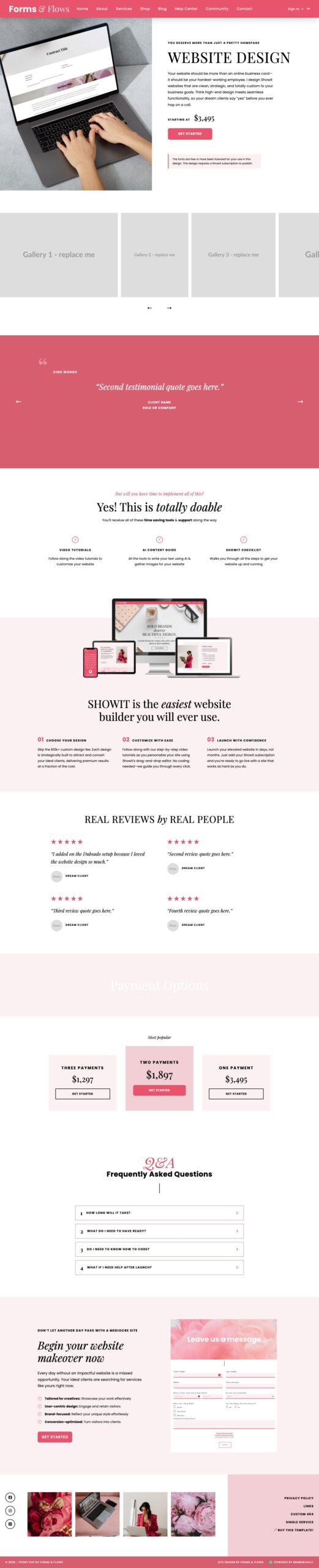 Peony MemberVault template: Single service page