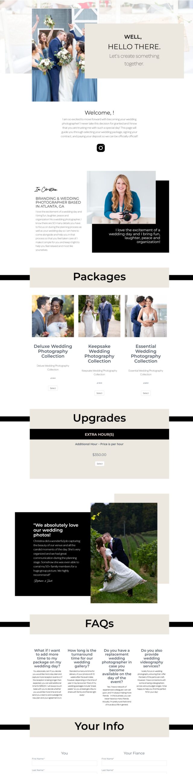 Christina Tyler Photography proposal in Zinnia