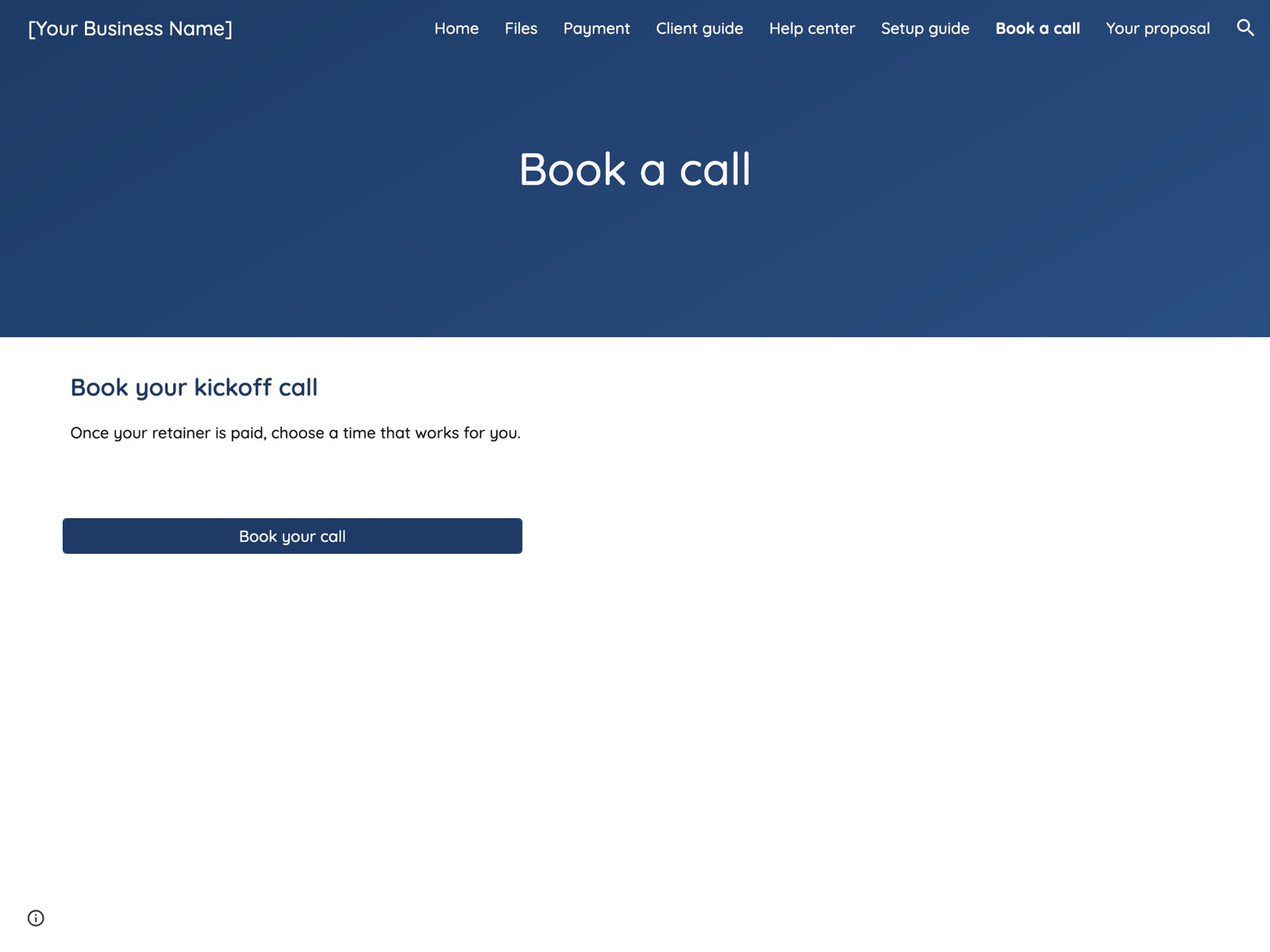 Rosemary Google Sites portal: Book a call page