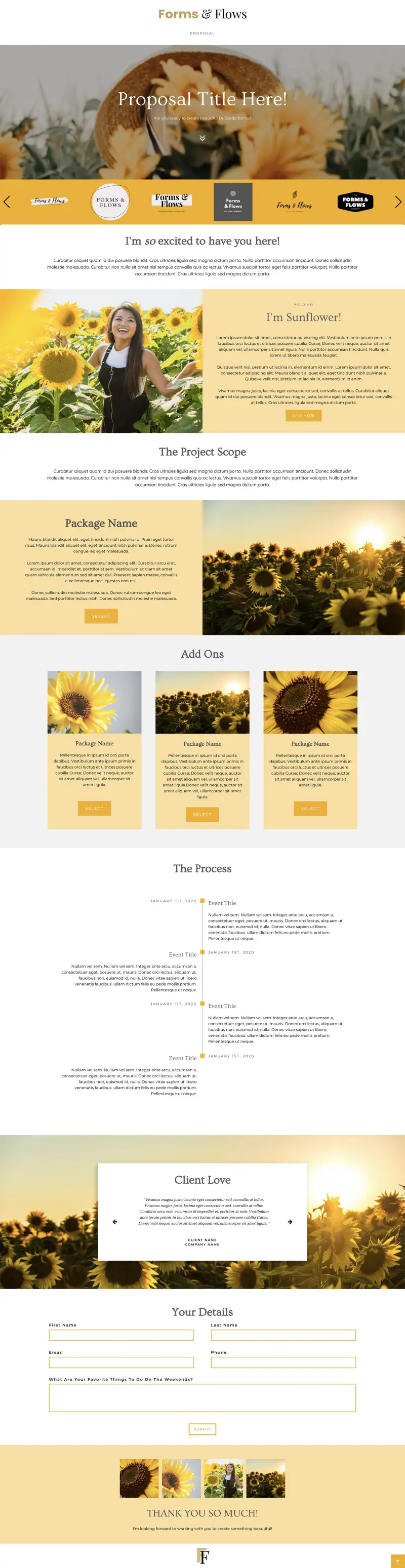 The full Sunflower proposal form